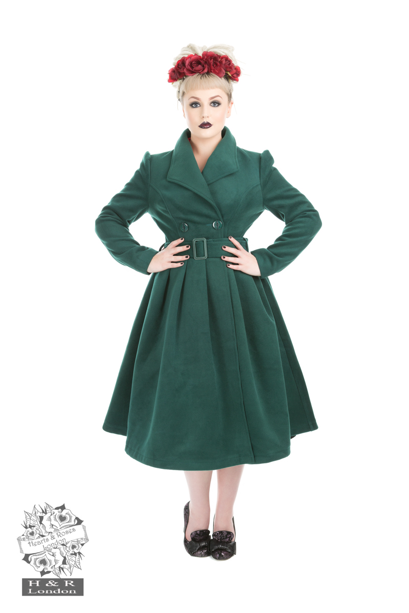 Teal Green Vintage Swing Coat